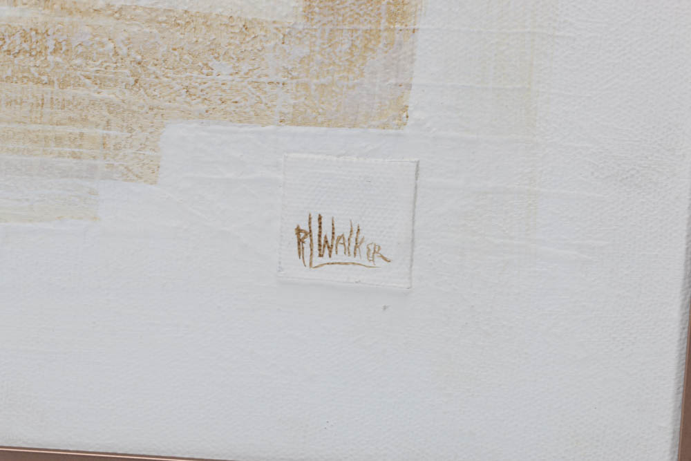 R. Walker Original Abstract Geometric Minimalist Oil on Canvas