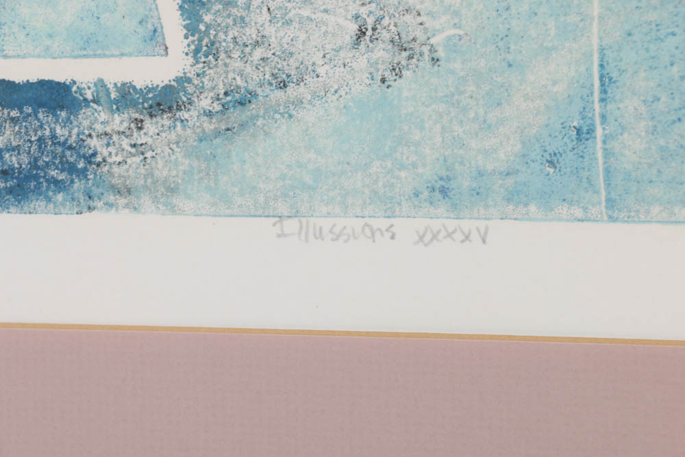 S. Osti Signed 1989 Color Monotype "Illussions (sic) XXXXV"