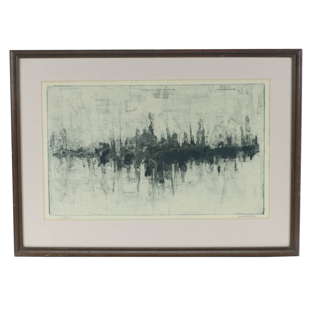 Howard Wilson Signed Original Monotype "Reflections"