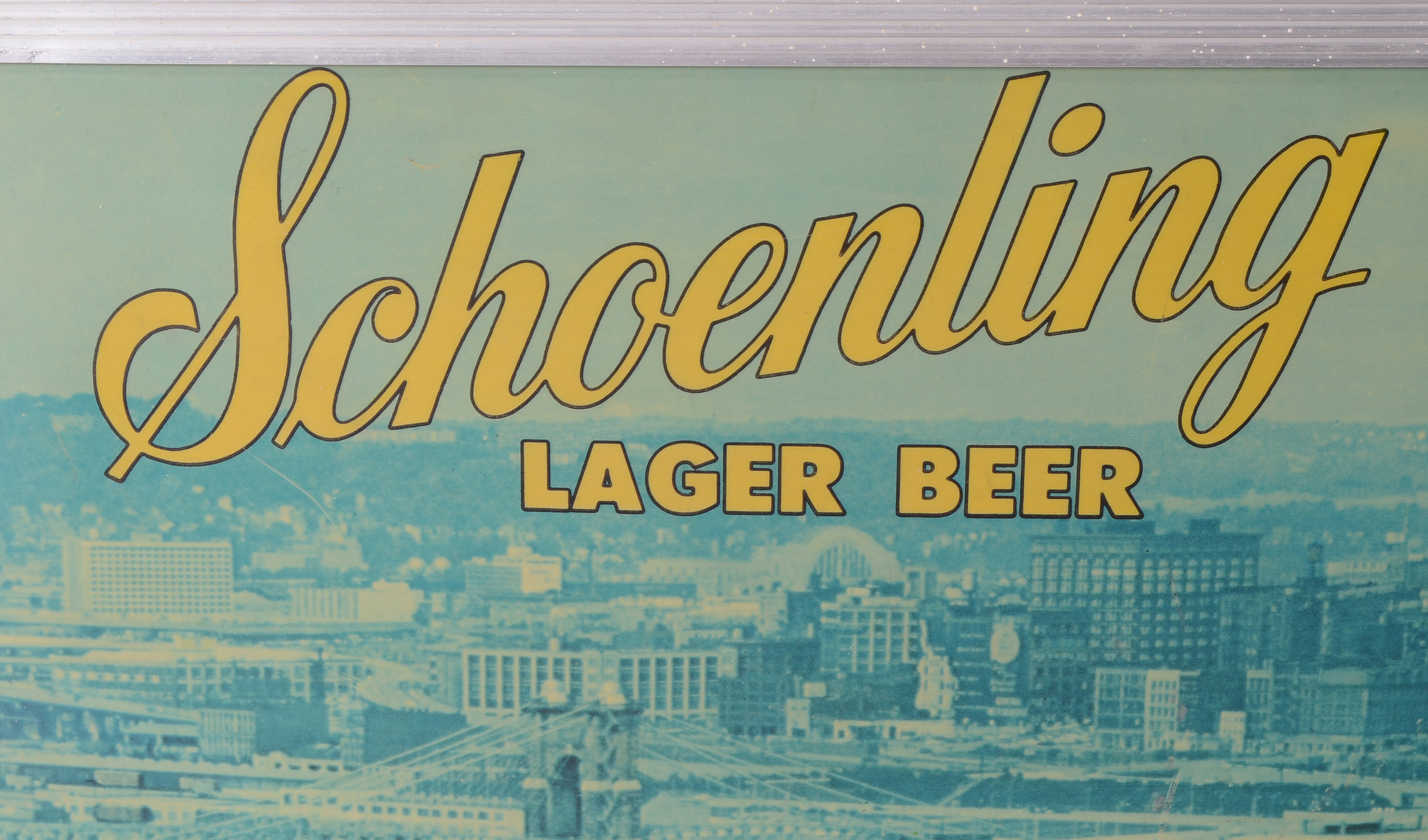Schoenling Beer and Riverfront Stadium Light Up Sign