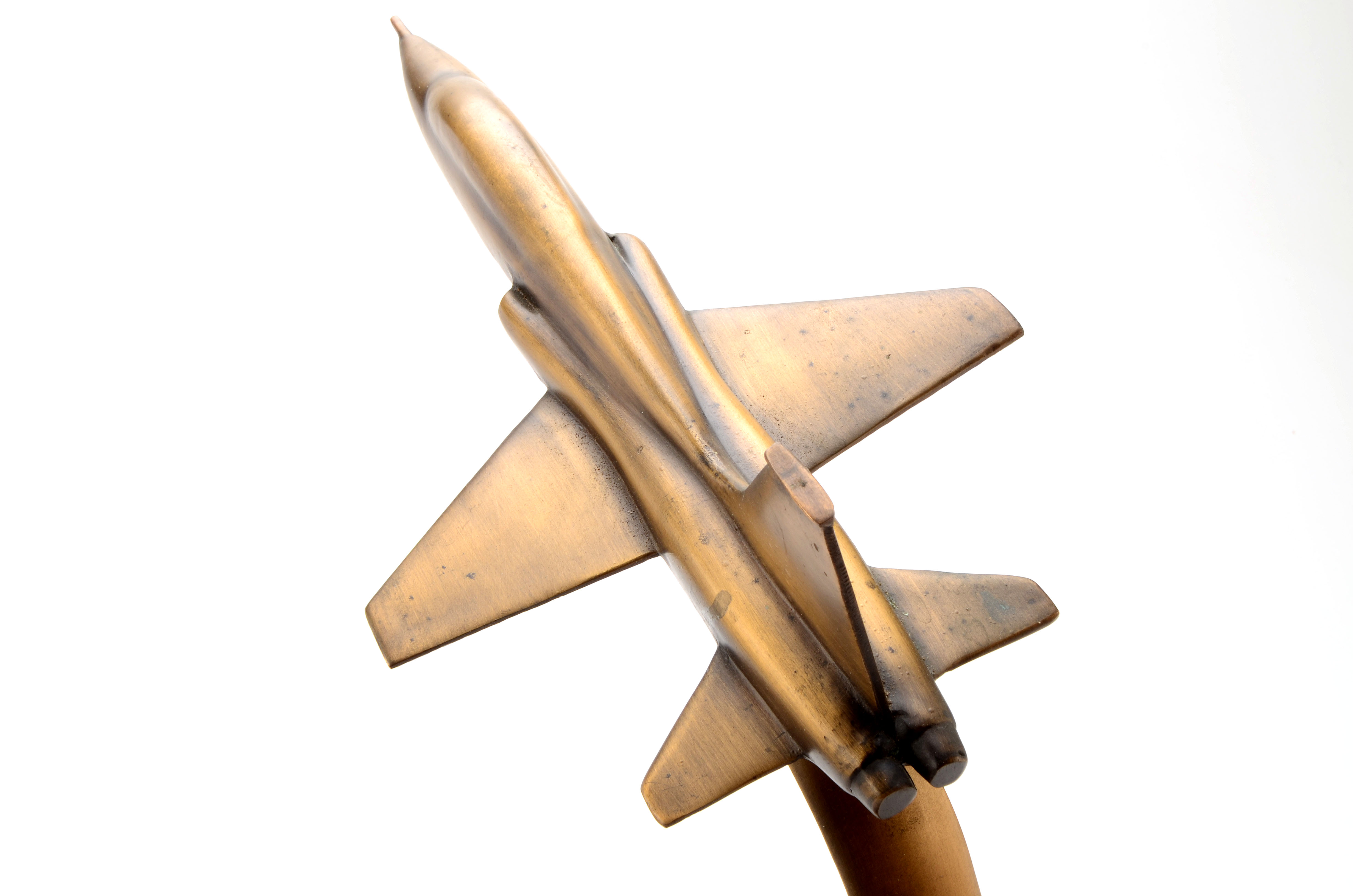 Bronze a T-38 Talon Airplane Model on Walnut Base