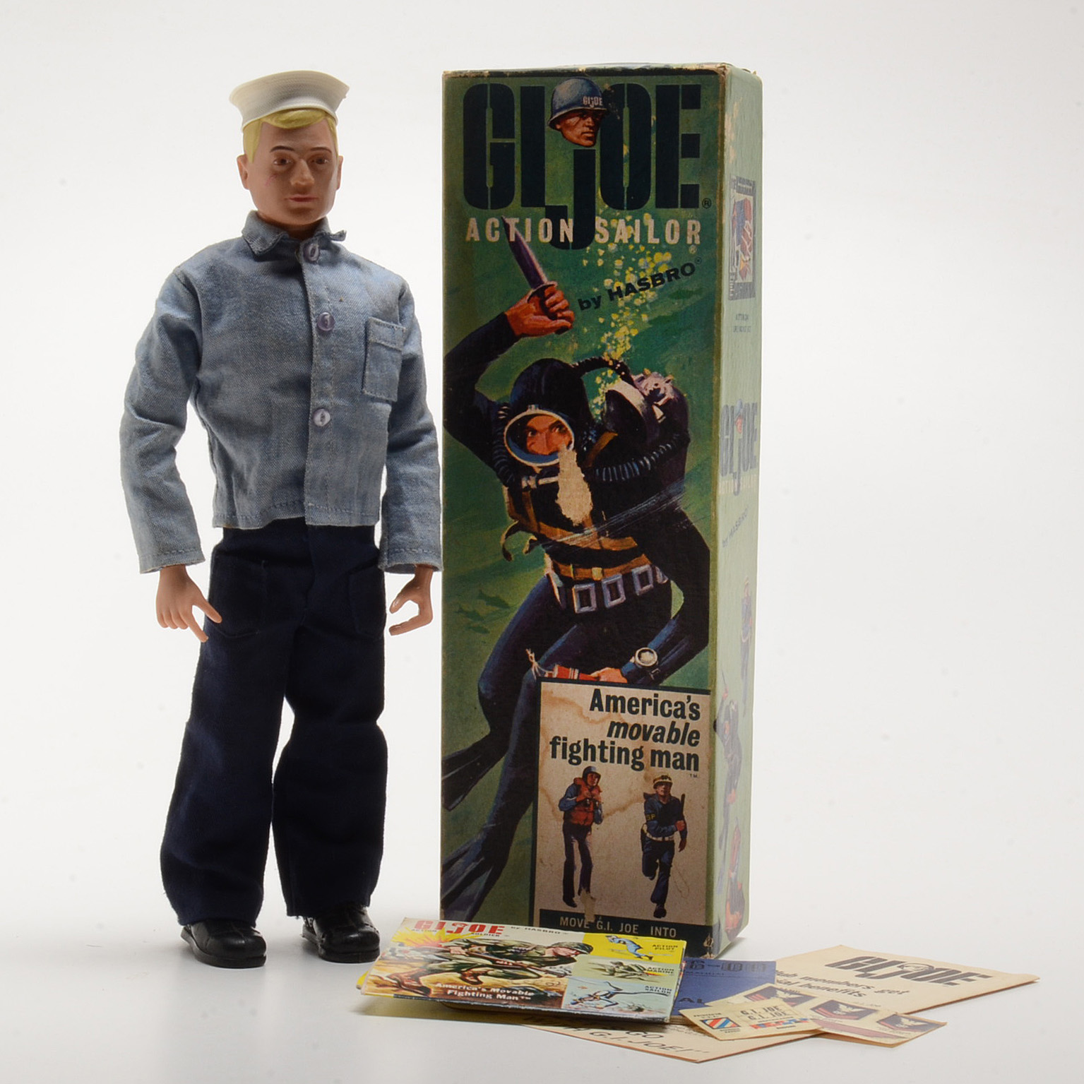 Vintage 1970s GI Joe "Action Sailor" Original with Box and Inserts