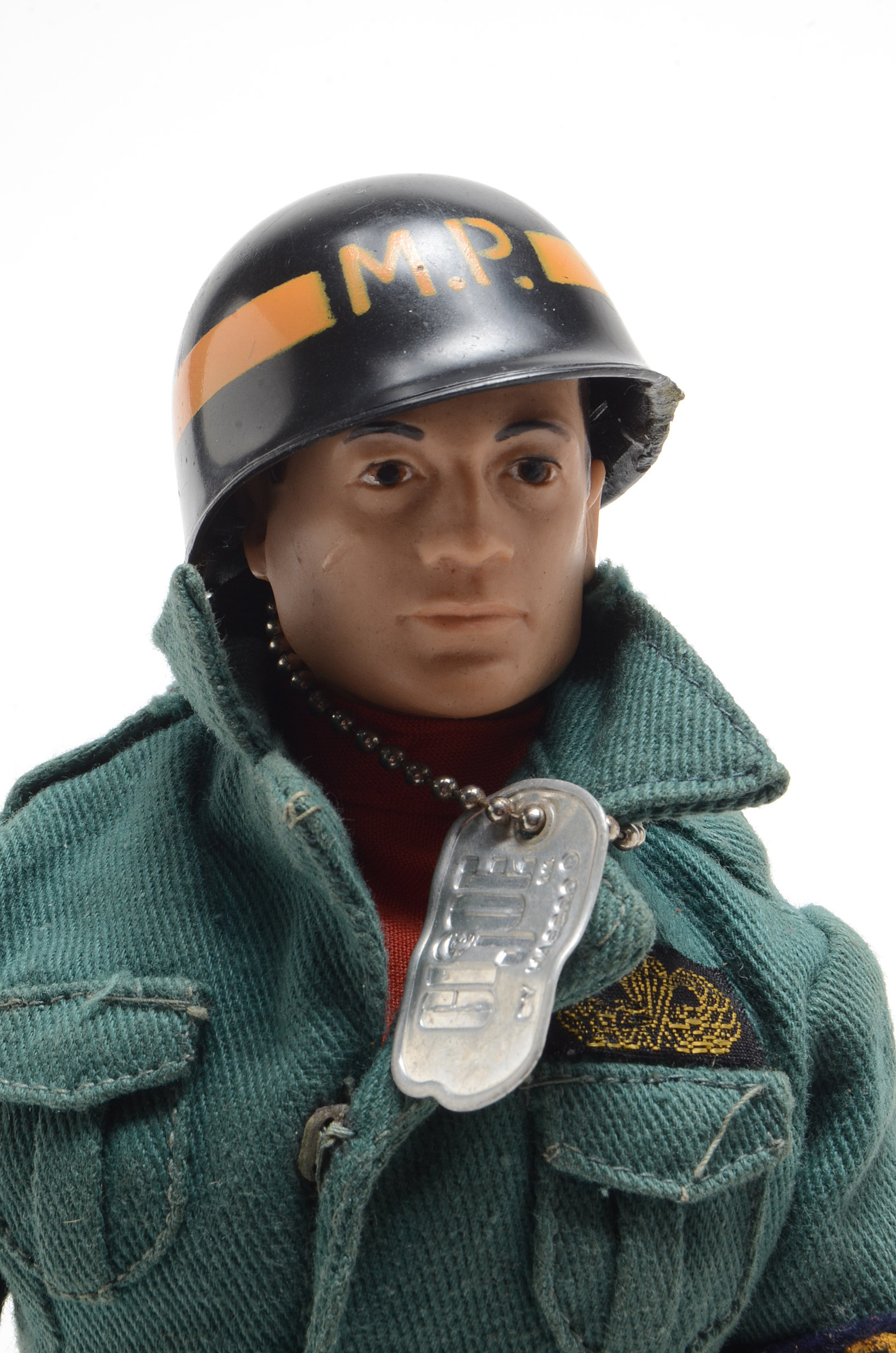 Vintage 1967-68 GI Joe "Airborne" Military Police Figure w/ Rare Black Helmet