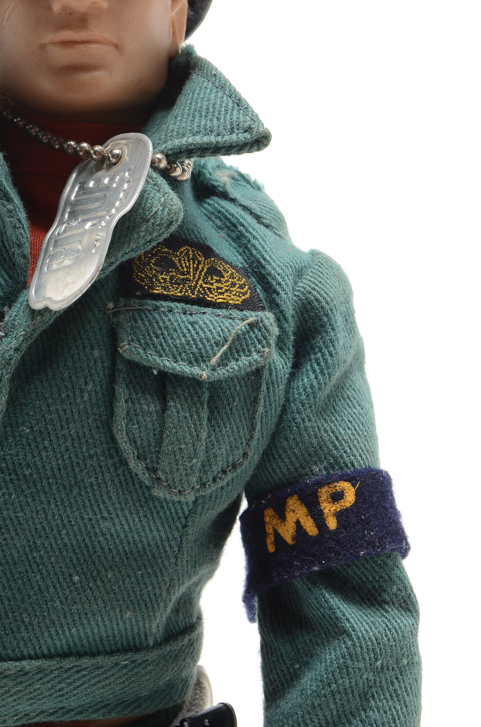 Vintage 1967-68 GI Joe "Airborne" Military Police Figure w/ Rare Black Helmet