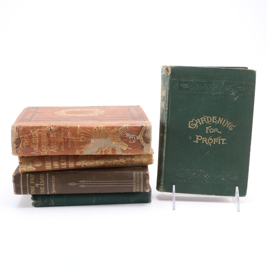 Antique Gardening Themed Hardcover Books