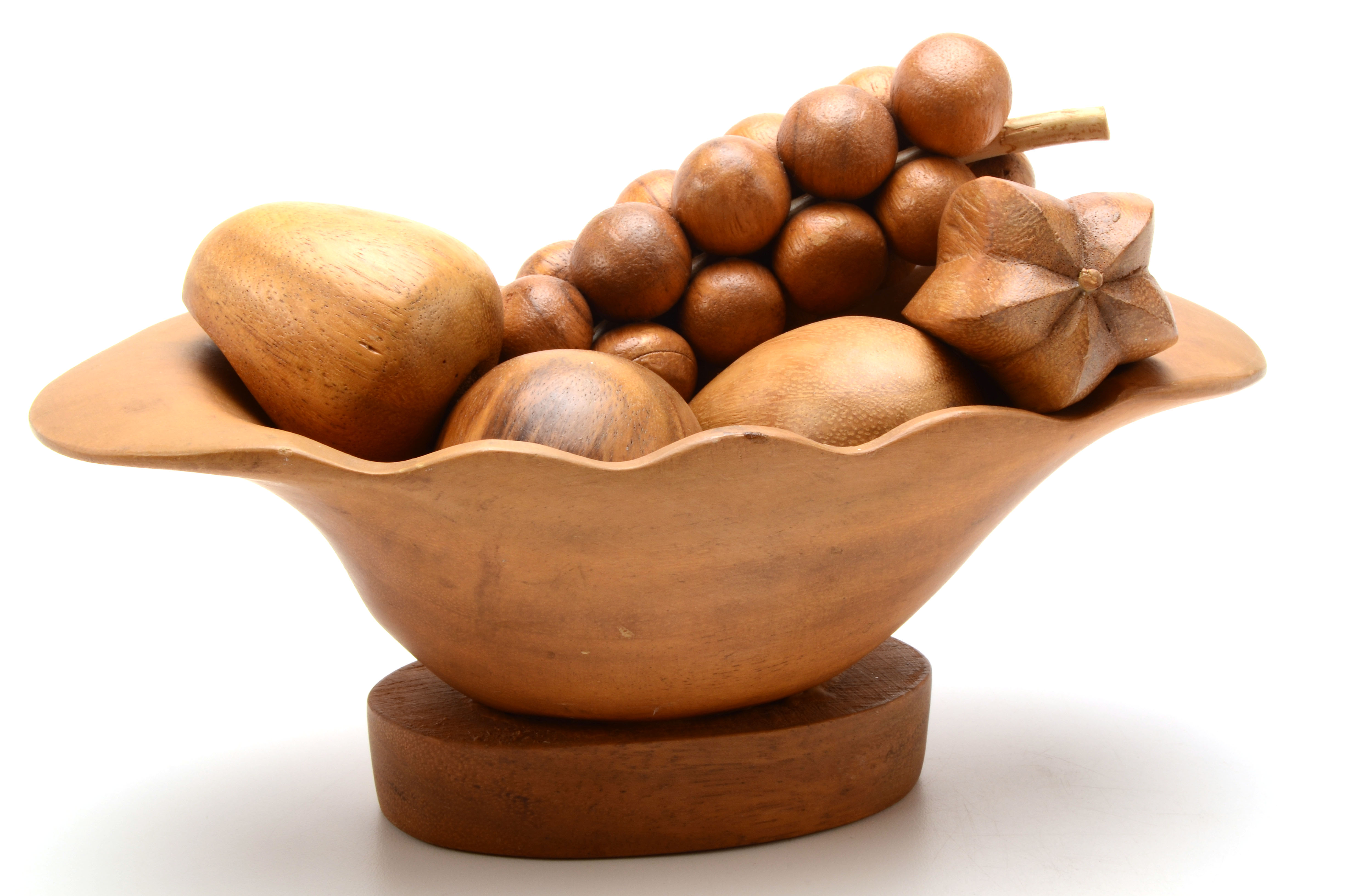 Mid Century Modern Hand-Carved Monkey Pod Wood Items