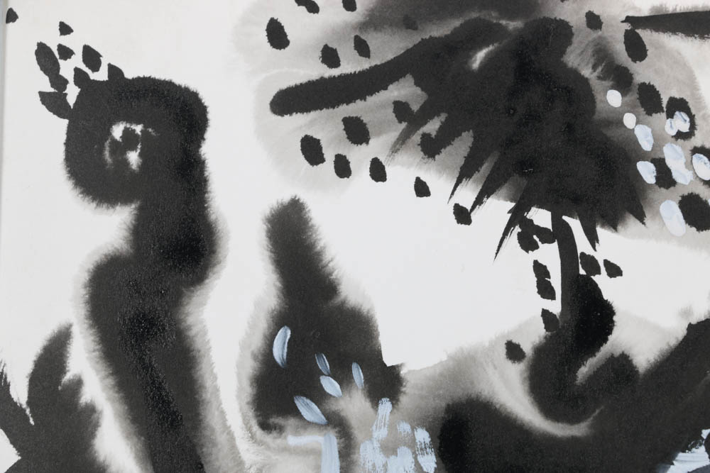 Nanacy Fletcher Cassell Original 1988 Sumi Ink & Gouache on Paper "Moments in Time II"