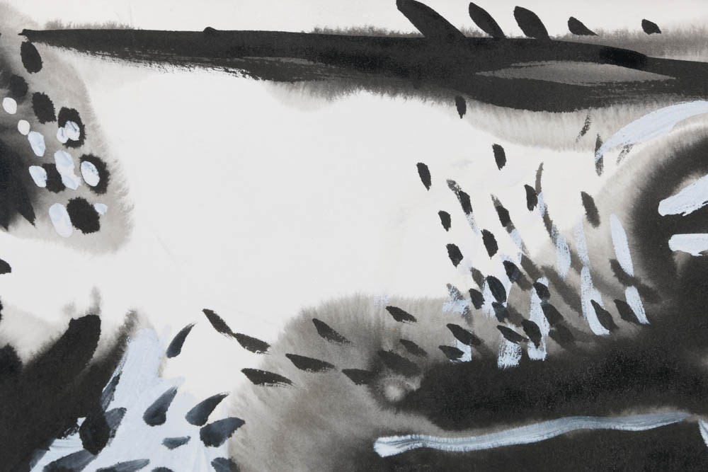 Nanacy Fletcher Cassell Original 1988 Sumi Ink & Gouache on Paper "Moments in Time II"