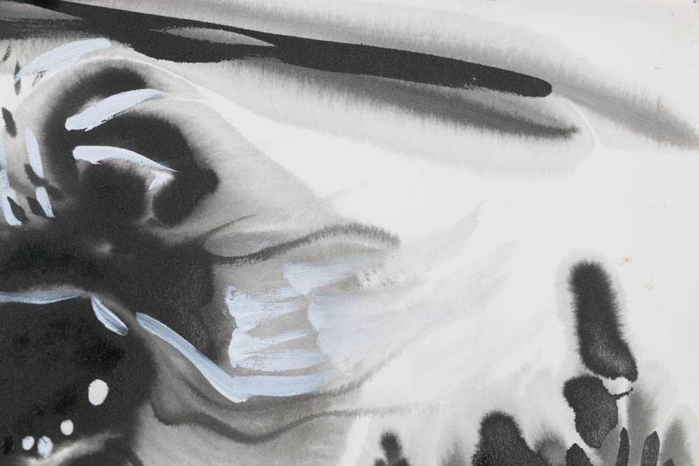 Nanacy Fletcher Cassell Original 1988 Sumi Ink & Gouache on Paper "Moments in Time II"