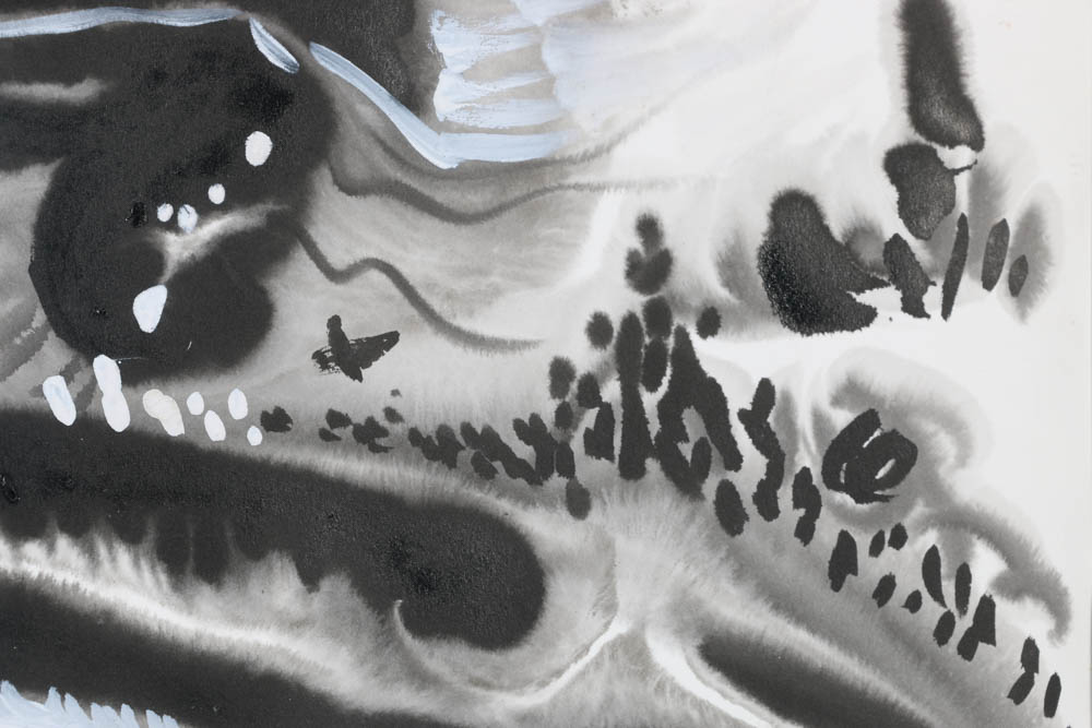 Nanacy Fletcher Cassell Original 1988 Sumi Ink & Gouache on Paper "Moments in Time II"