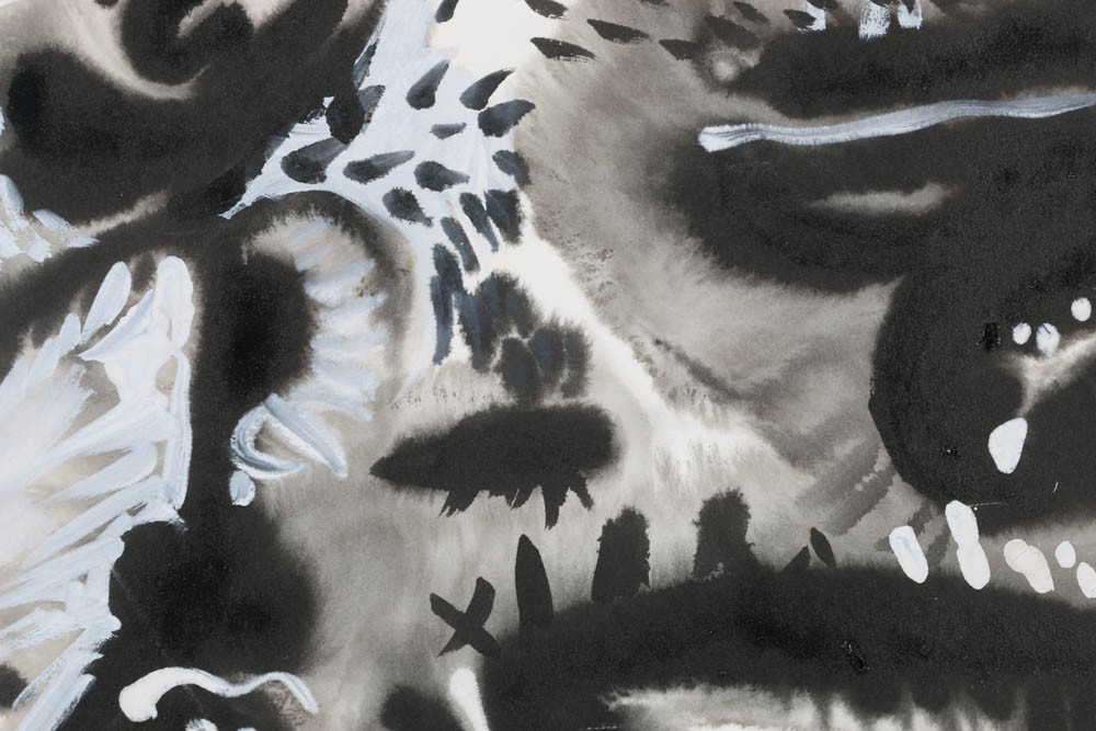 Nanacy Fletcher Cassell Original 1988 Sumi Ink & Gouache on Paper "Moments in Time II"