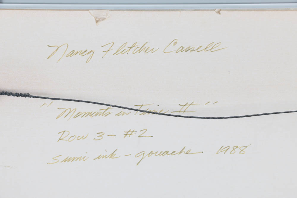 Nanacy Fletcher Cassell Original 1988 Sumi Ink & Gouache on Paper "Moments in Time II"