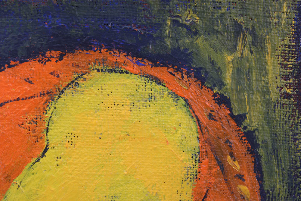 Vintage Original Oil on Canvas "Pears on Plate"