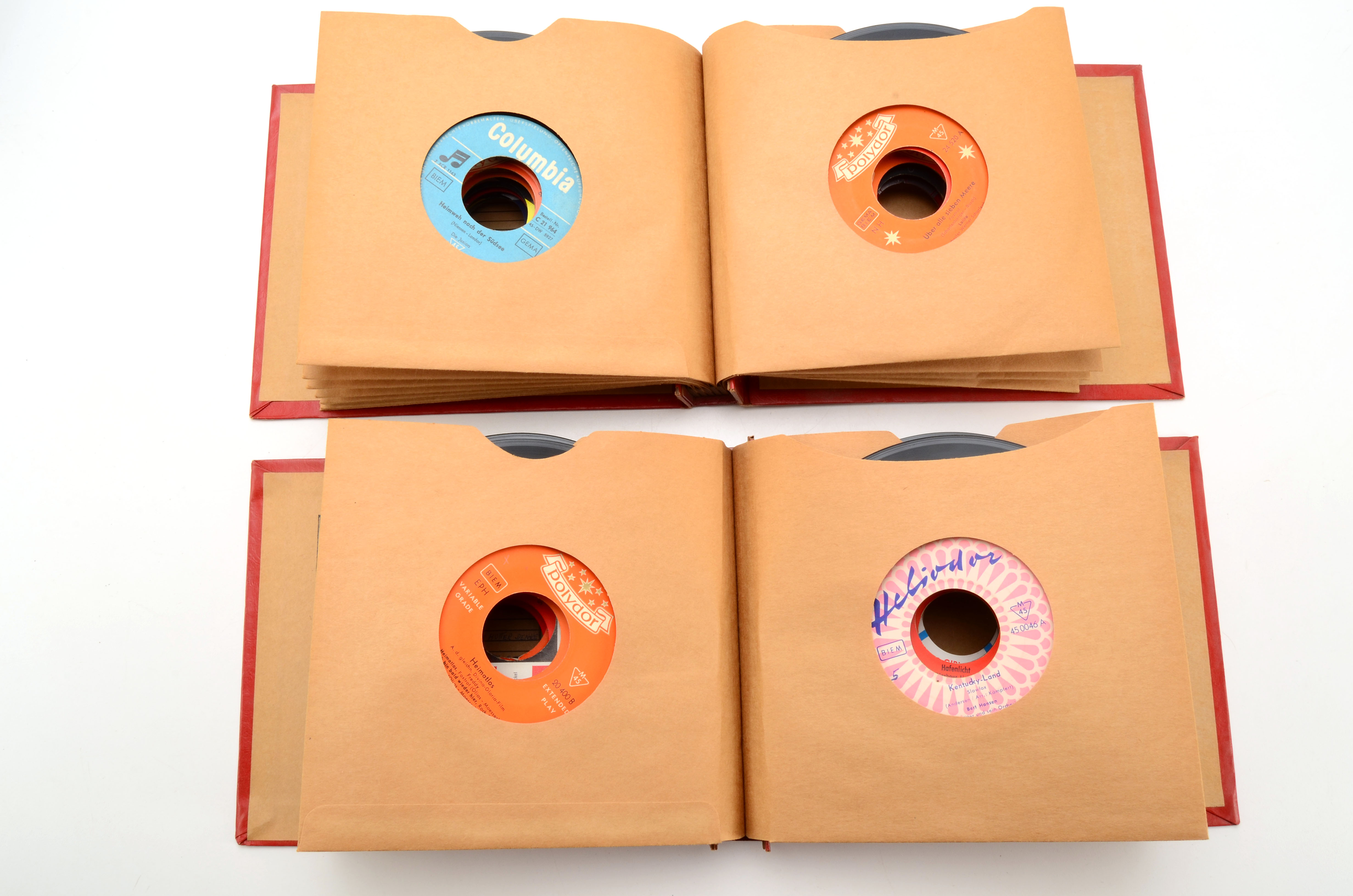 Over 90 Vintage 45 rpm Records and Binders