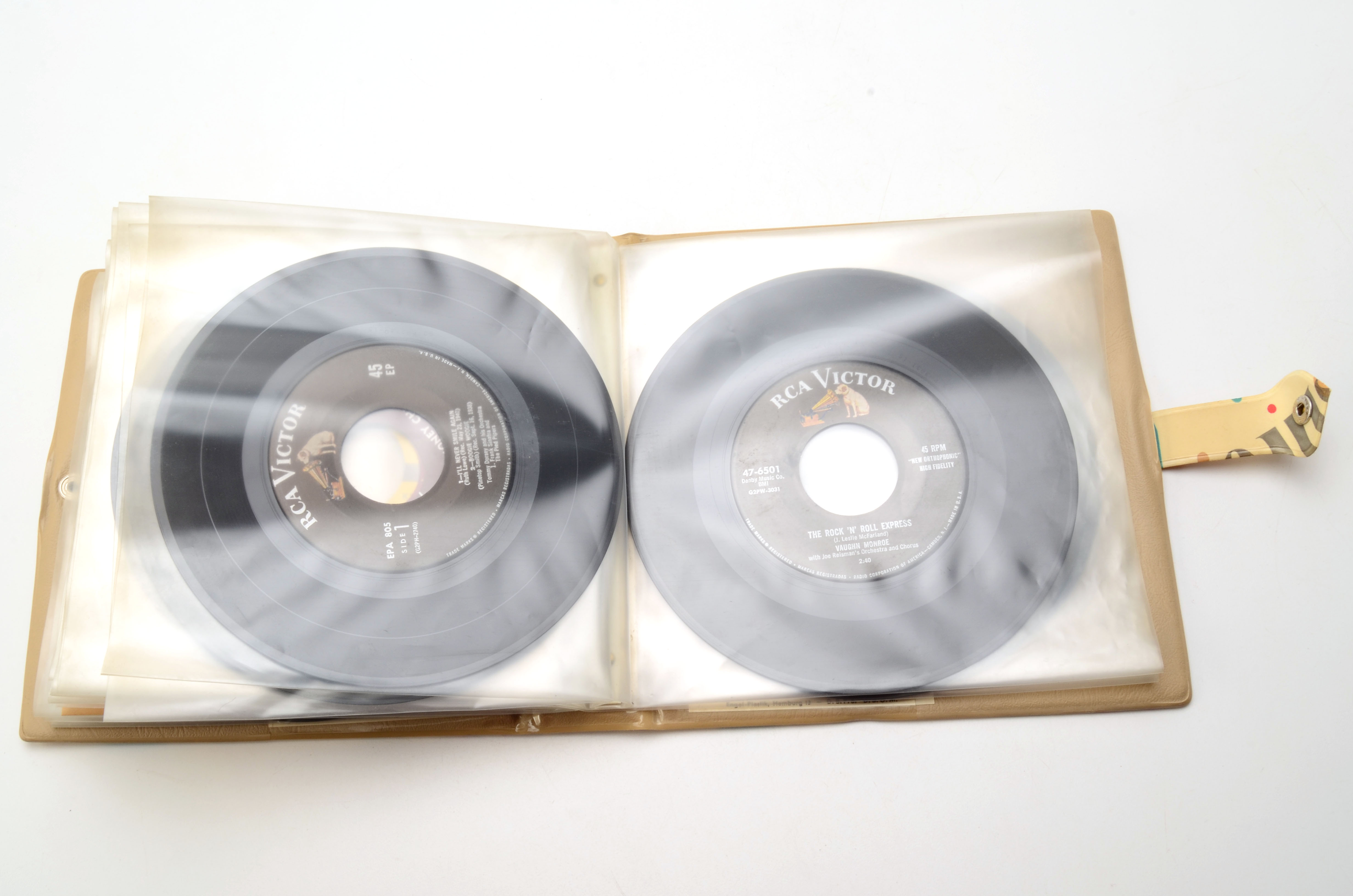 Over 90 Vintage 45 rpm Records and Binders