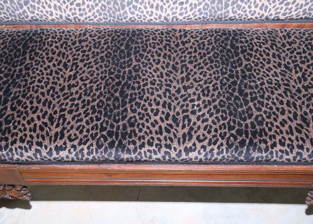 Duncan Phyfe Style Leopard Print Sofa