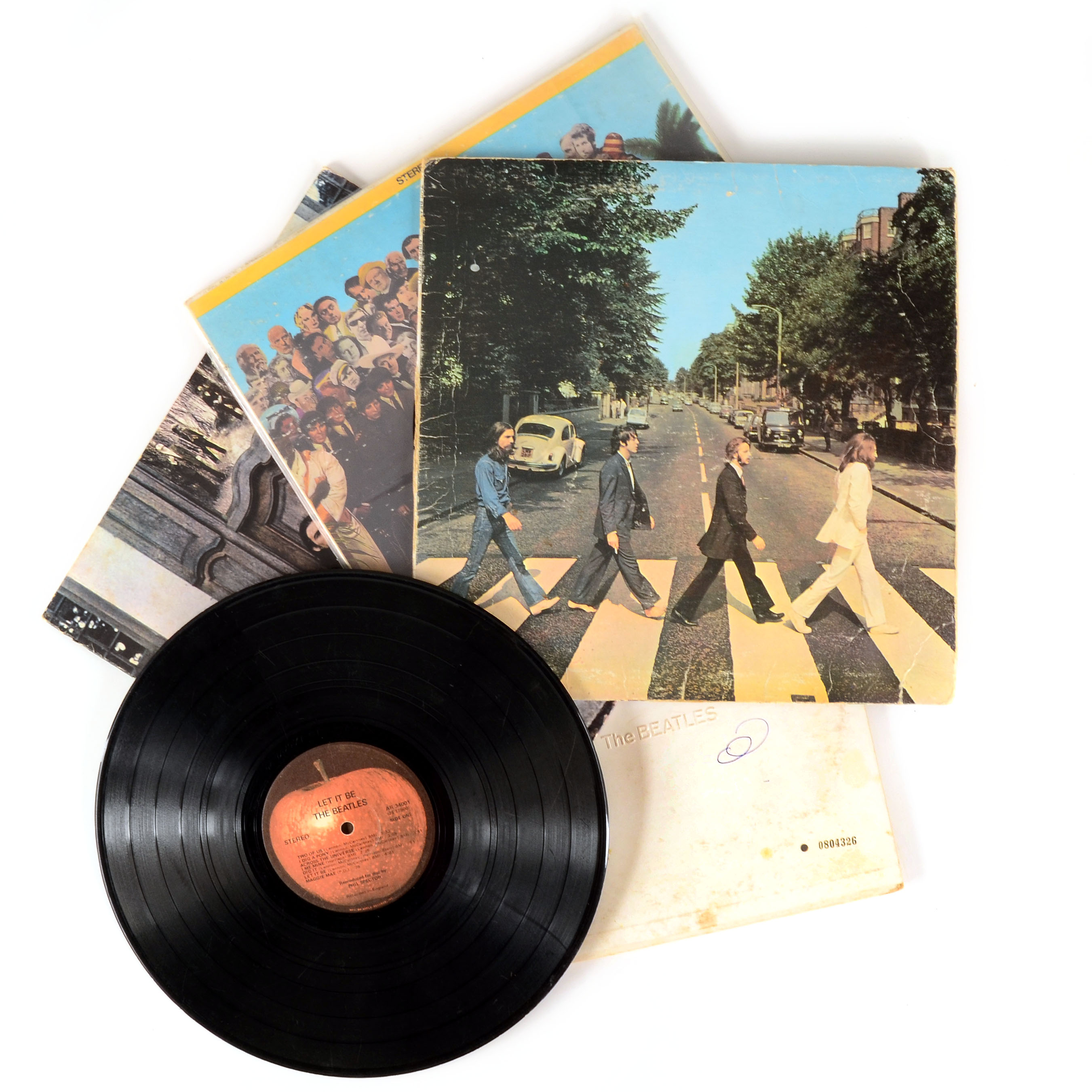 "White Album" and Other Beatles LPs Including Orig. "Abbey Road"