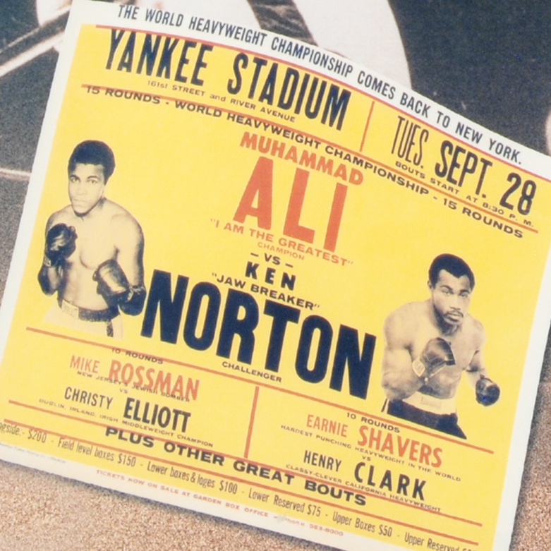 "Ken Norton and Ali Ticket" Photo Collage Autographed by Ken Norton