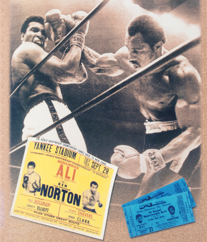 "Ken Norton and Ali Ticket" Photo Collage Autographed by Ken Norton