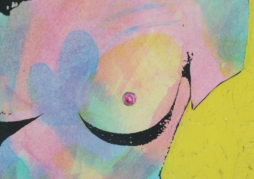 Signed Limited Edition Mixed Media Serigraph "Yellow Madonna"