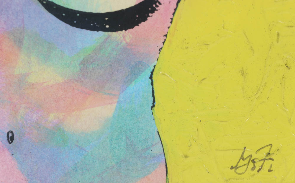 Signed Limited Edition Mixed Media Serigraph "Yellow Madonna"