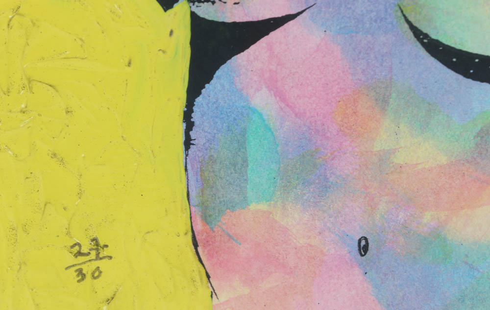 Signed Limited Edition Mixed Media Serigraph "Yellow Madonna"