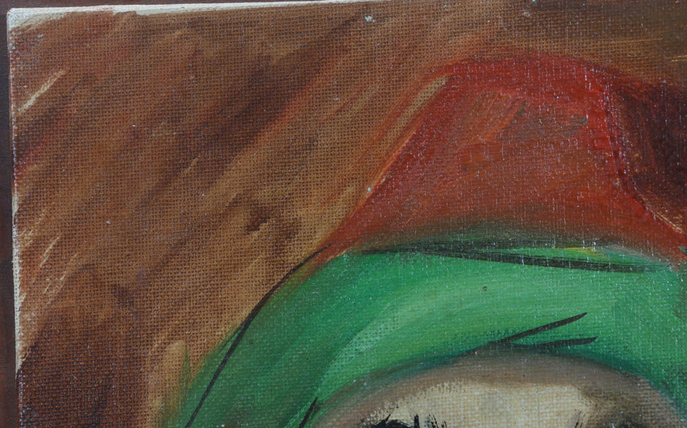 Louis Spiegel Original Clown Portrait Oil on Canvas Board