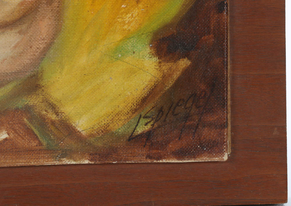 Louis Spiegel Original Clown Portrait Oil on Canvas Board