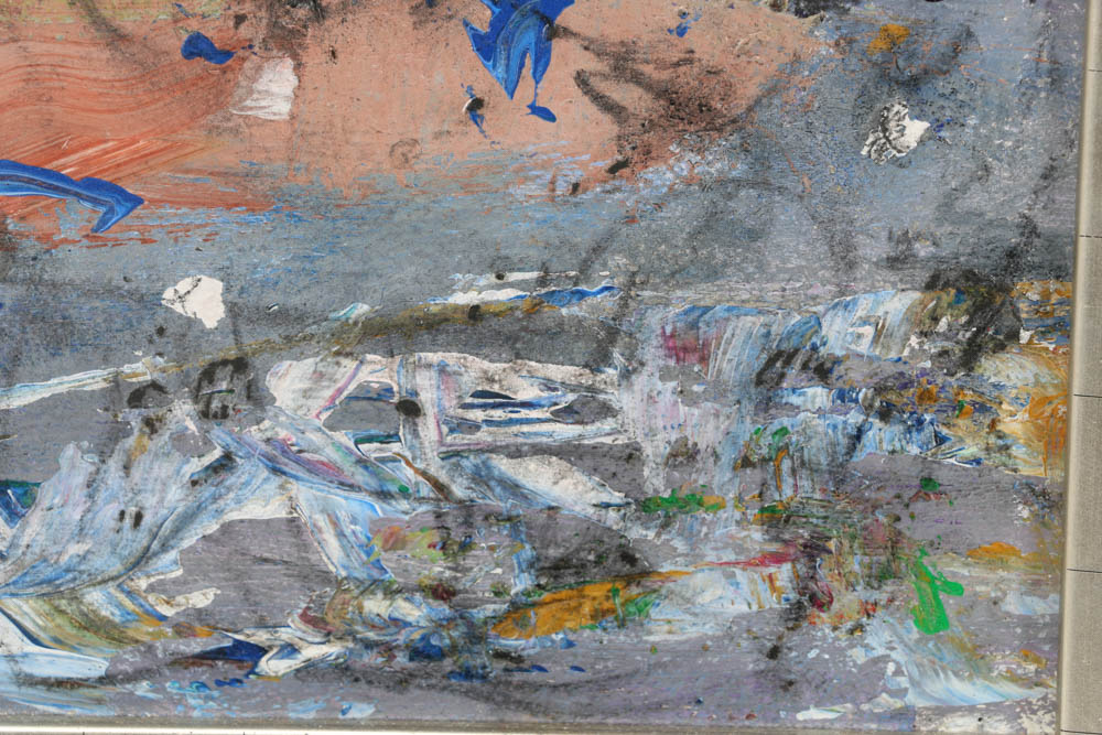 Paul Chidlaw Original 1976 Abstract Oil on Composite Board