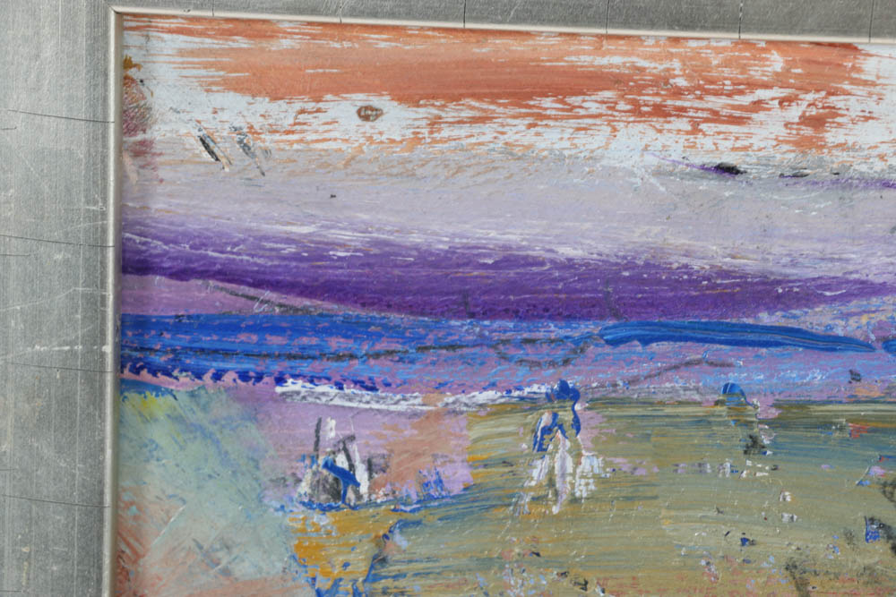 Paul Chidlaw Original 1976 Abstract Oil on Composite Board