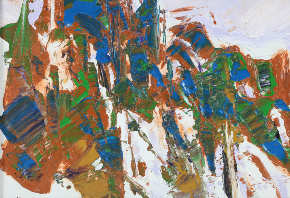 Jack Meanwell Original 1999 Oil on Canvas Board "Mountain Rhythm"