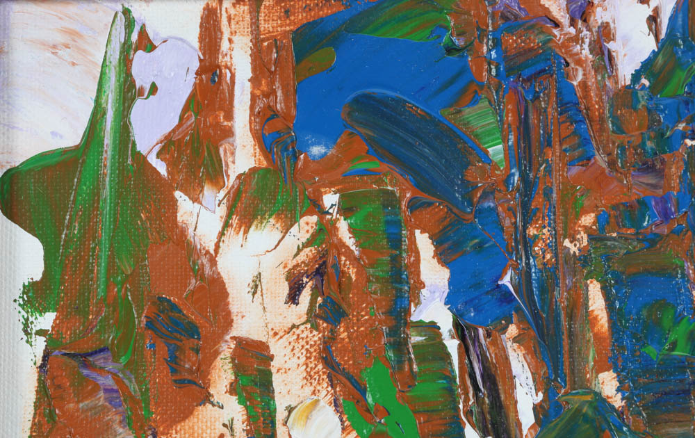 Jack Meanwell Original 1999 Oil on Canvas Board "Mountain Rhythm"