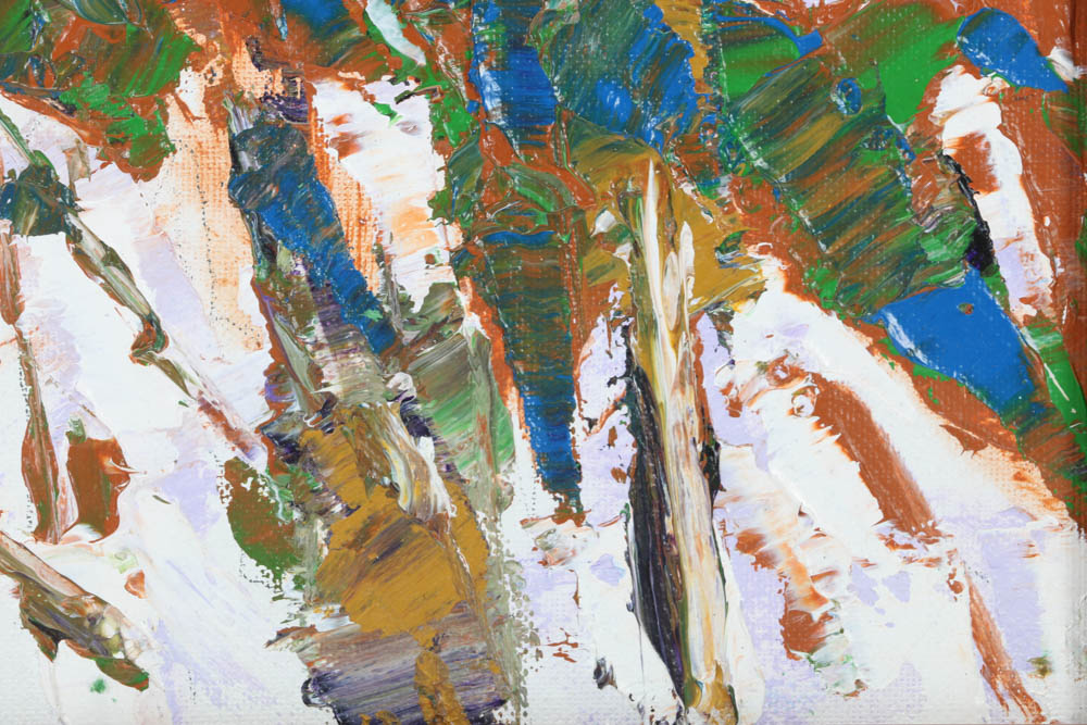 Jack Meanwell Original 1999 Oil on Canvas Board "Mountain Rhythm"