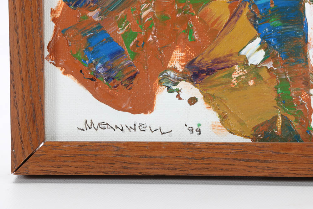 Jack Meanwell Original 1999 Oil on Canvas Board "Mountain Rhythm"