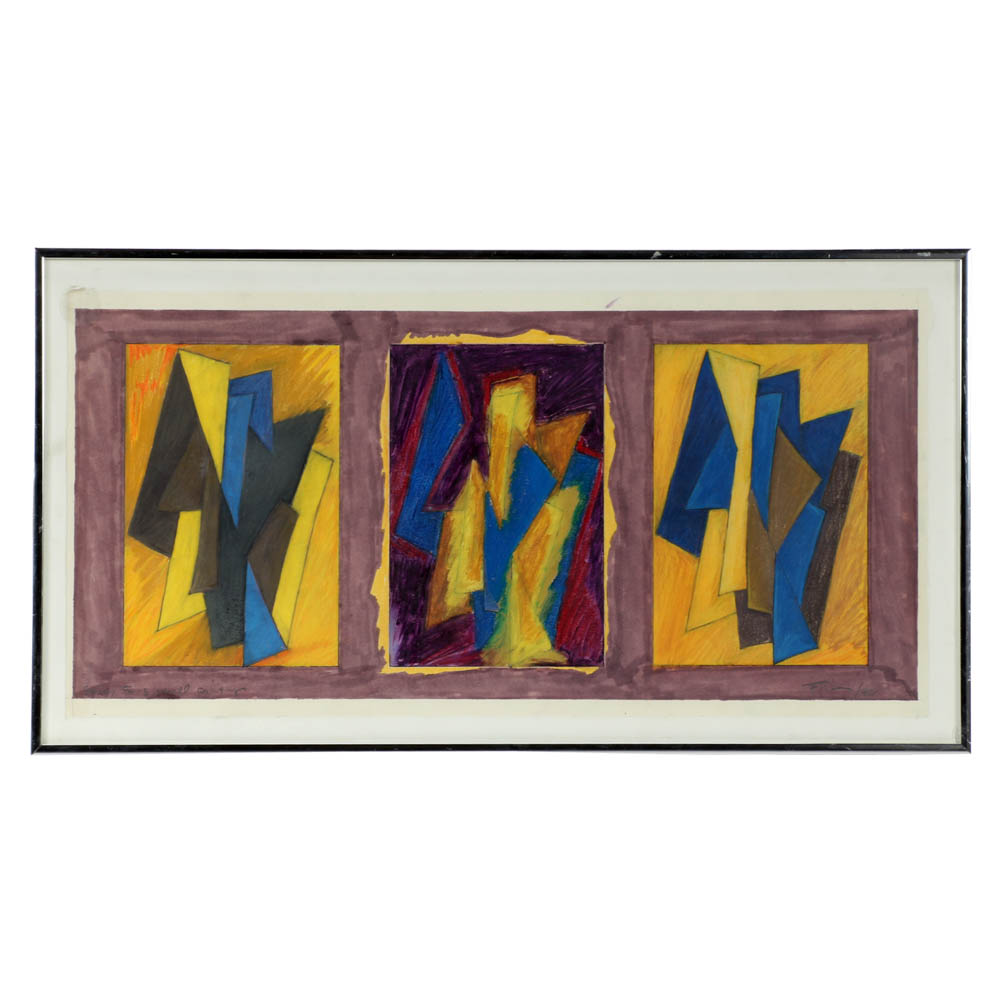 Mixed Media Painting "Study for 3 Small Paintings"