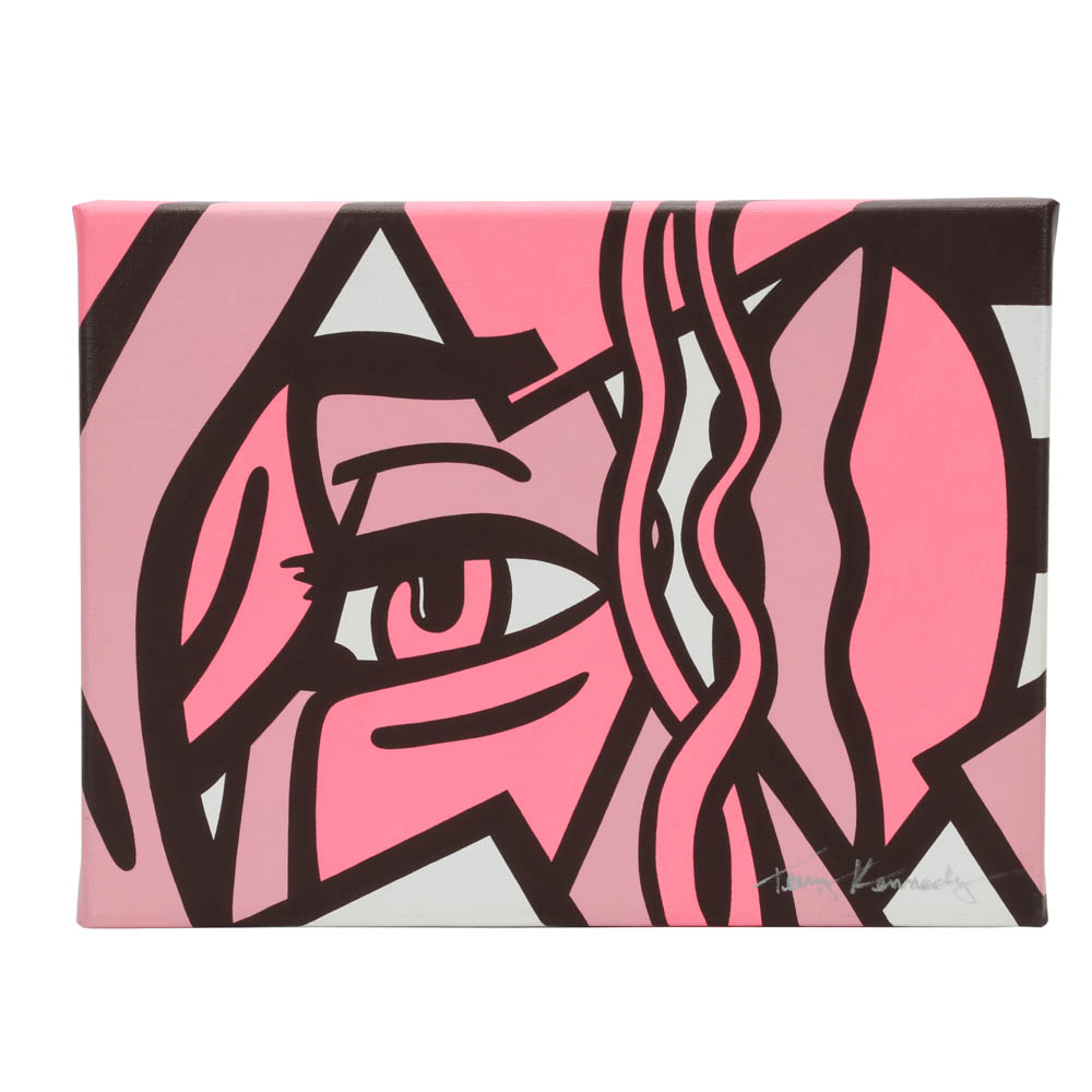 Terry Kennedy Original Pop Art Acrylic on Canvas "The Secret (Bubblegum)"