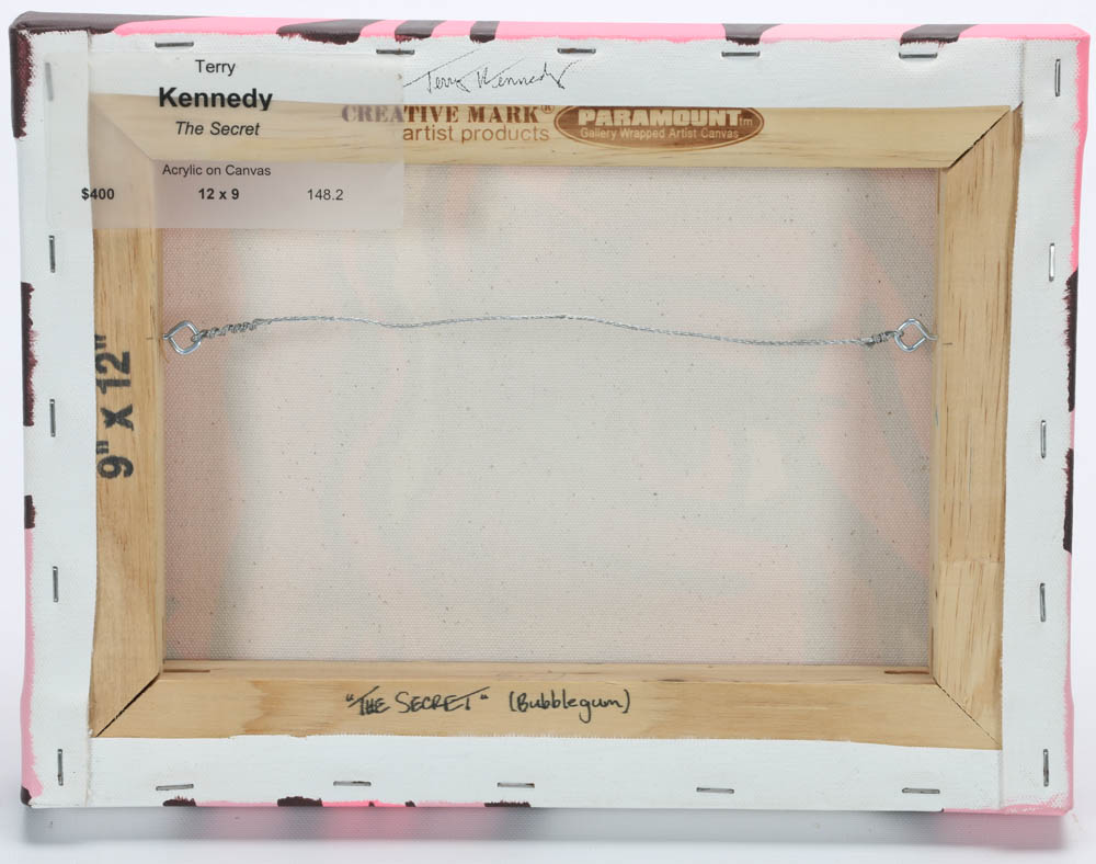 Terry Kennedy Original Pop Art Acrylic on Canvas "The Secret (Bubblegum)"