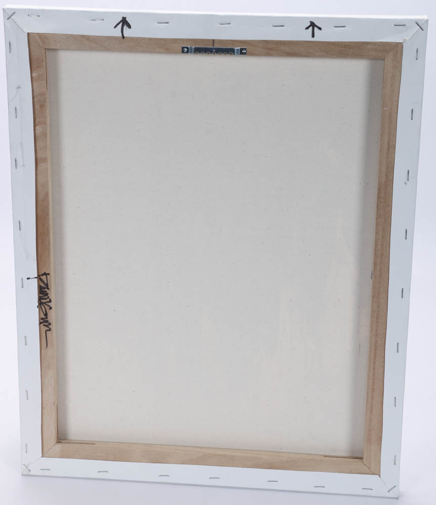 Robbie Kemper Original Mixed Media Painting "Silver Black White and a Gold Dab"