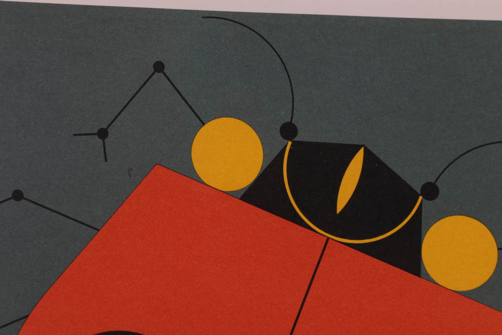 Charley Harper Signed Lithograph "Ladybug"