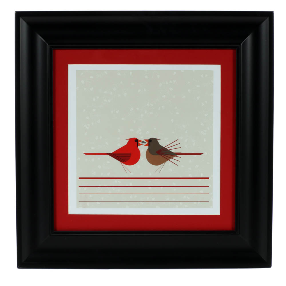 Offset Lithograph after Charley Harper's "Cardinal Courtship"