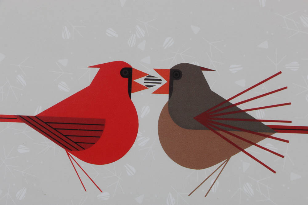 Offset Lithograph after Charley Harper's "Cardinal Courtship"