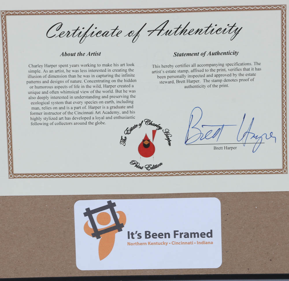 Offset Lithograph after Charley Harper's "Cardinal Courtship"