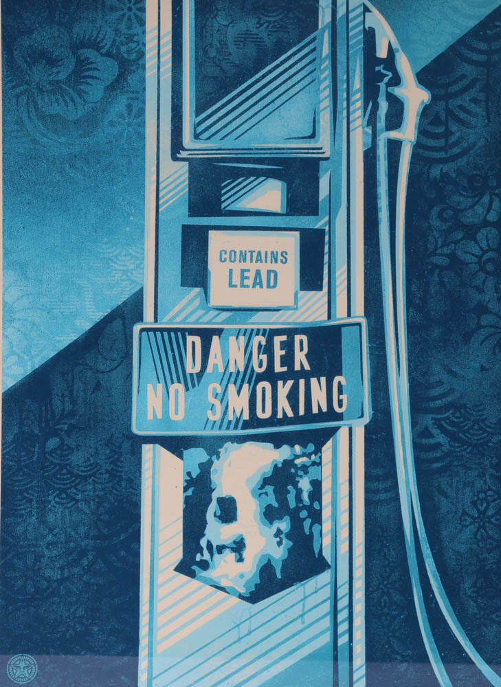 Shepard Fairey Signed Limited Edition 2016 Serigraph "Danger No Smoking"