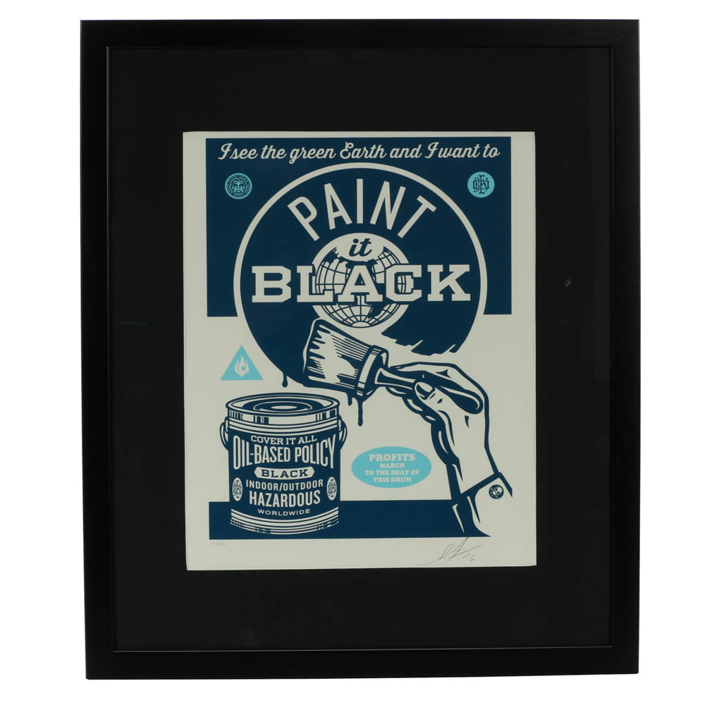 Shepard Fairey Signed Limited Edition 2016 Serigraph "Paint it Black"