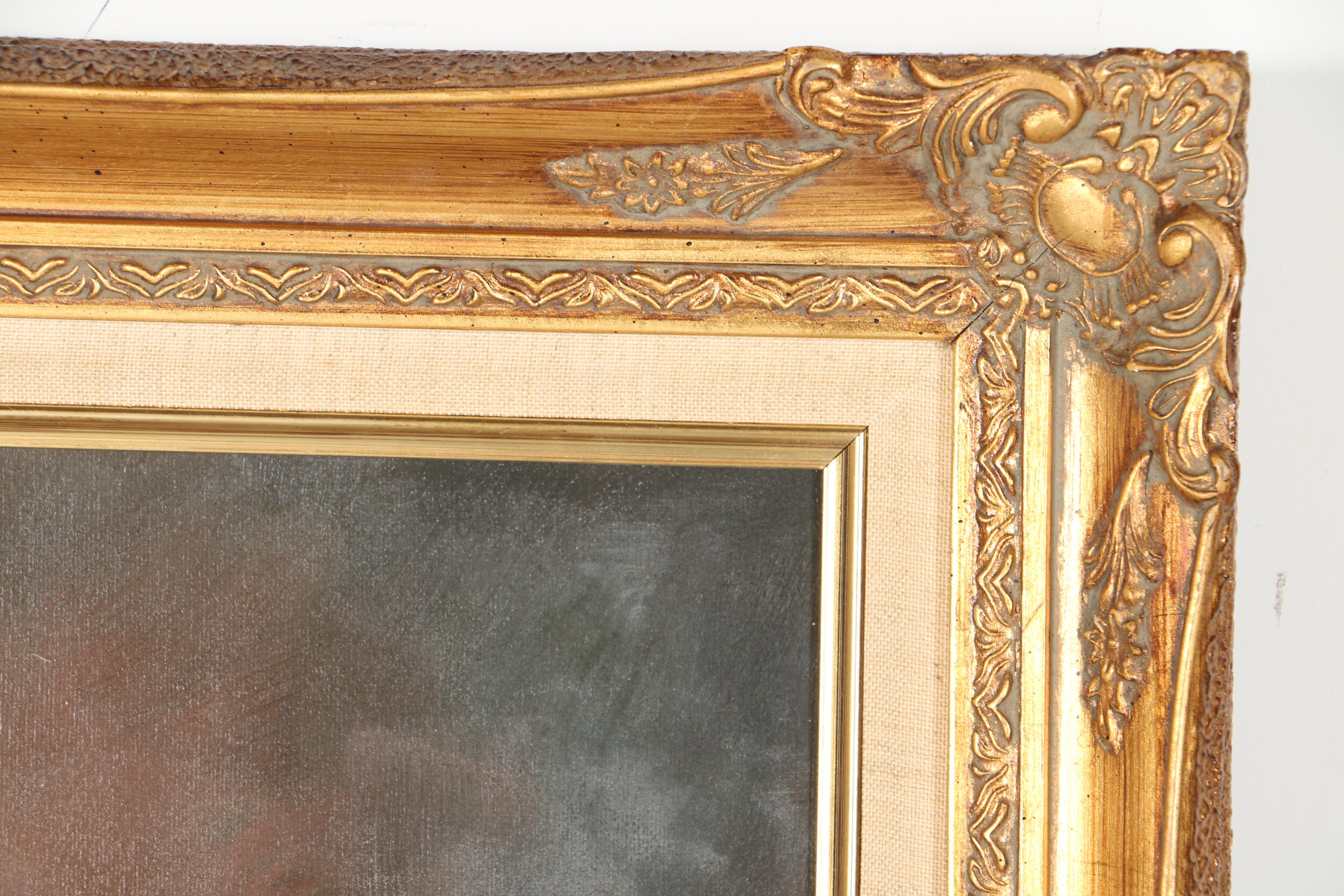 W. Amadio Oil Painting on Canvas of Qing Dynasty Civil Official