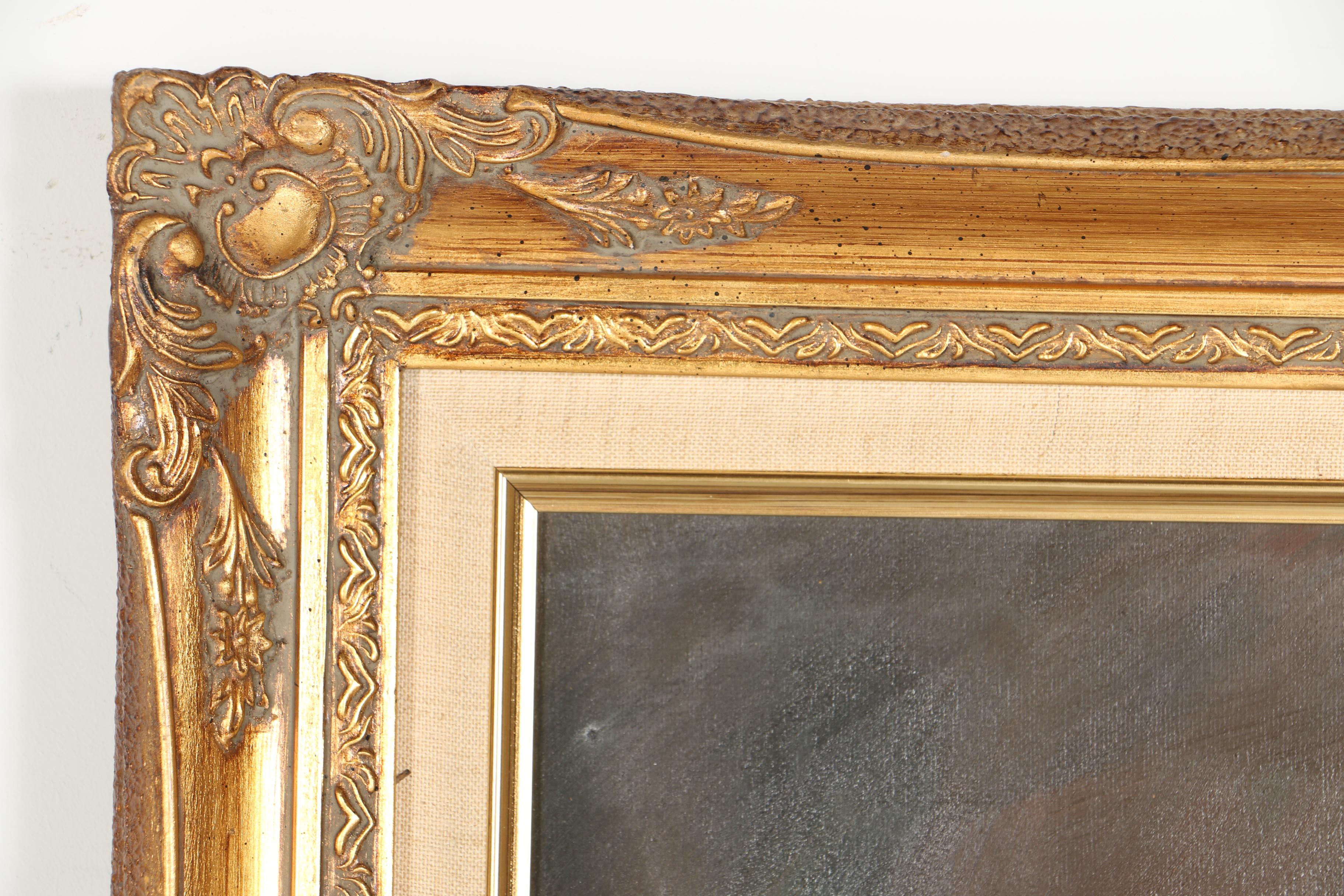 W. Amadio Oil Painting on Canvas of Qing Dynasty Civil Official