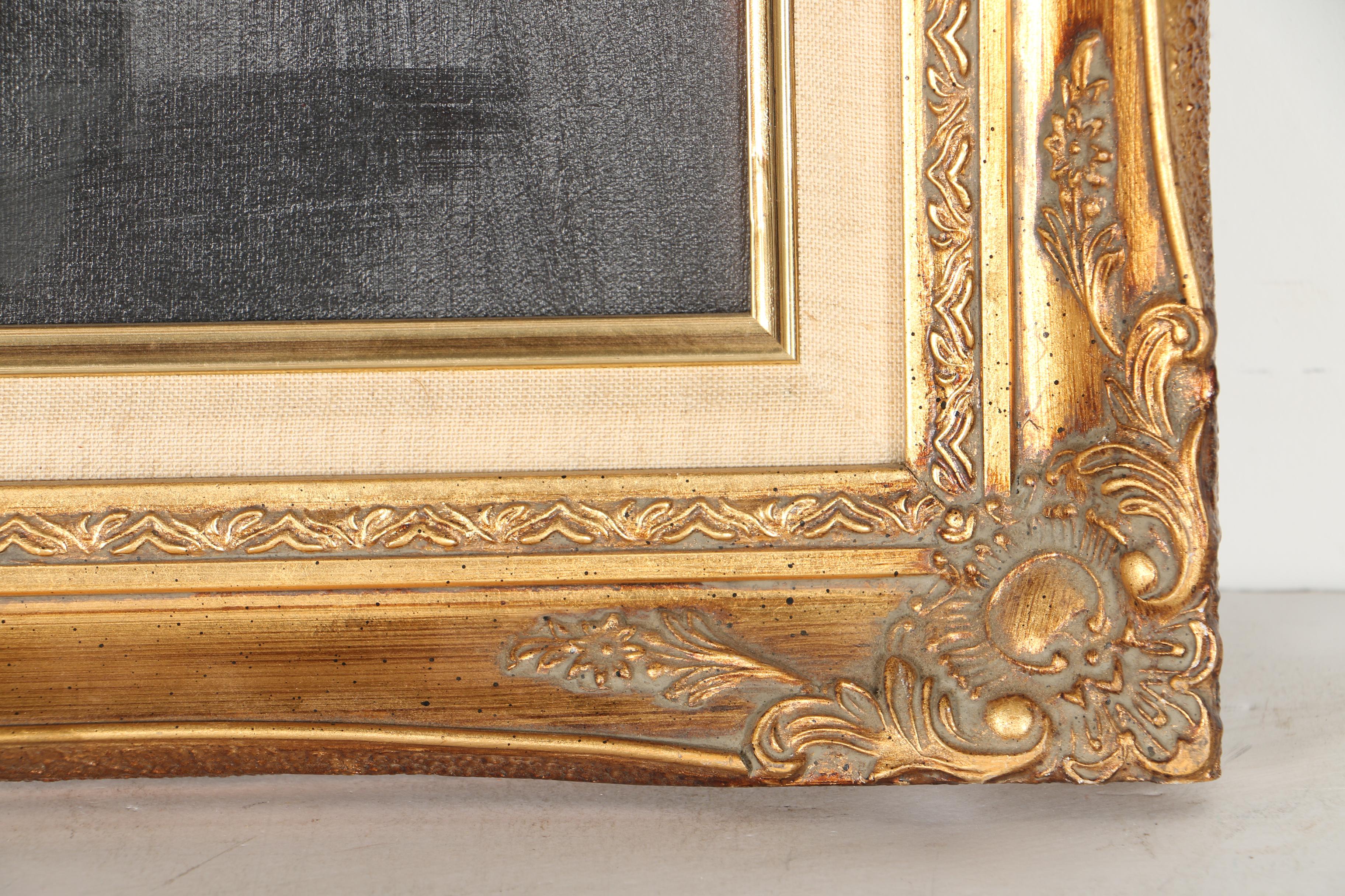 W. Amadio Oil Painting on Canvas of Qing Dynasty Civil Official