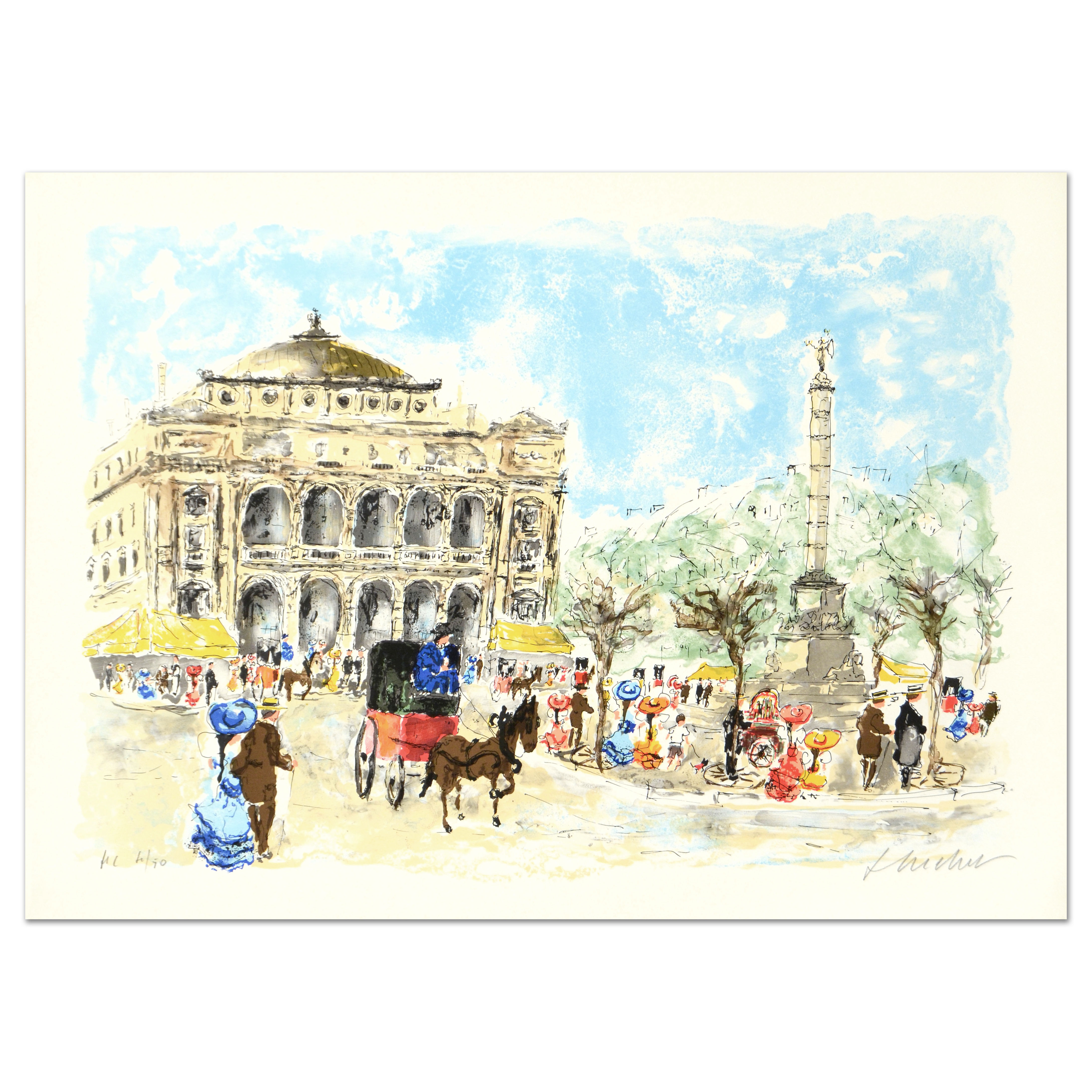 Urbain Huchet Limited Edition Signed Lithograph "Paris"
