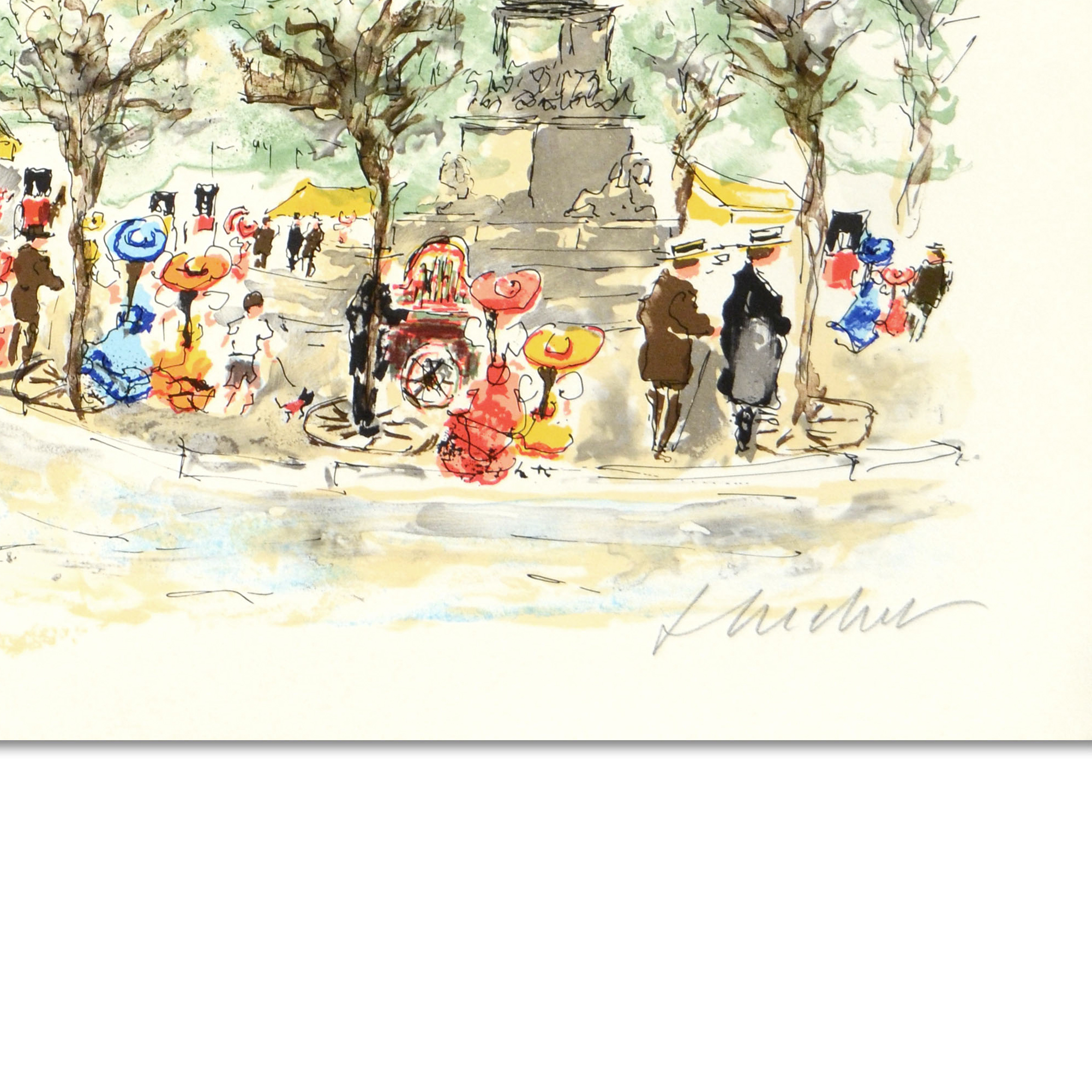 Urbain Huchet Limited Edition Signed Lithograph "Paris"