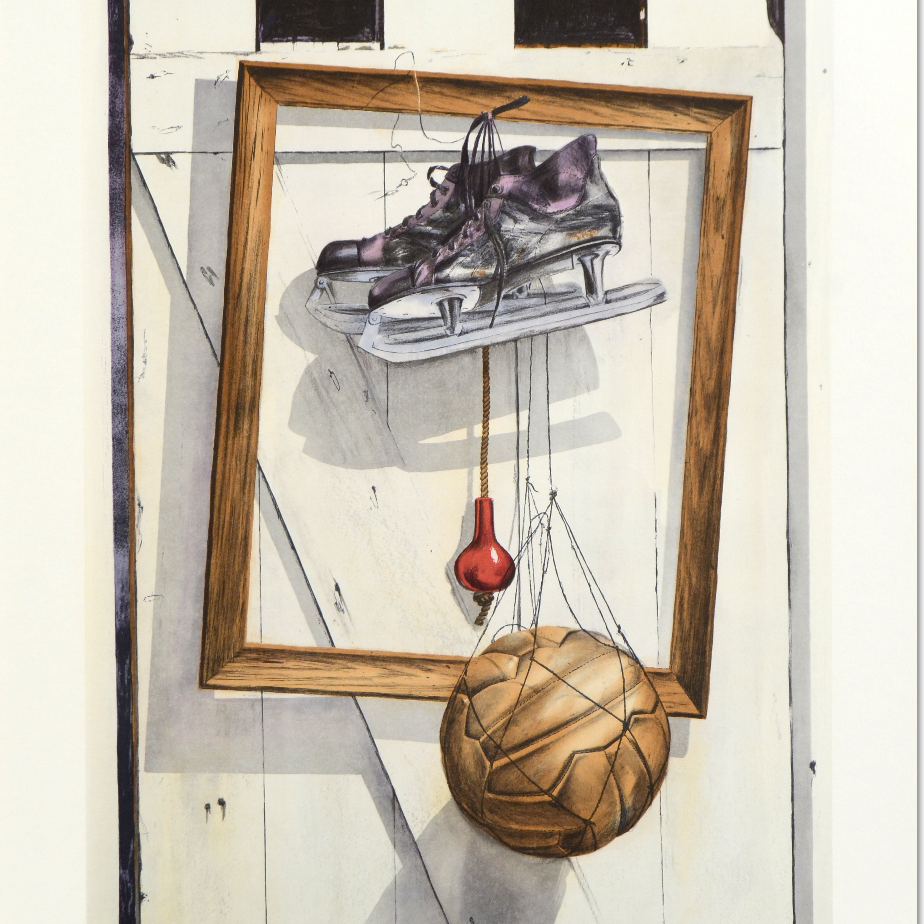 William Nelson Signed Limited Edition Lithograph "Still Life on Barn"